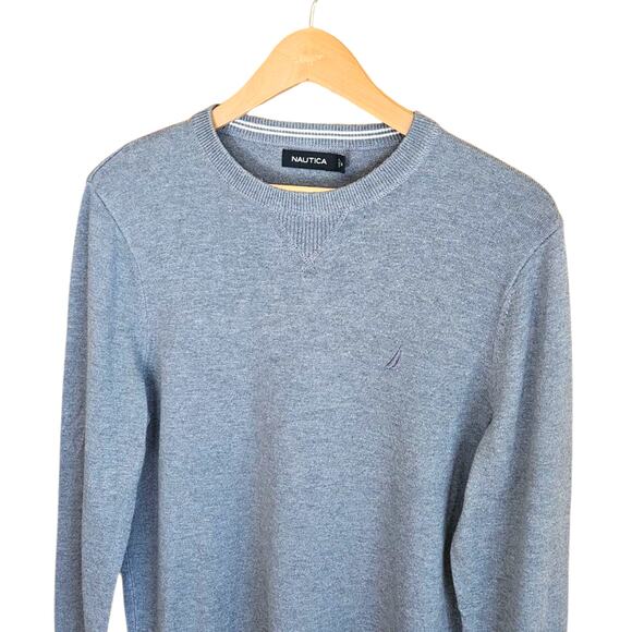 Nautica Men's Sweater Pullover Long Sleeve Light Blue Medium - Picture 2 of 6
